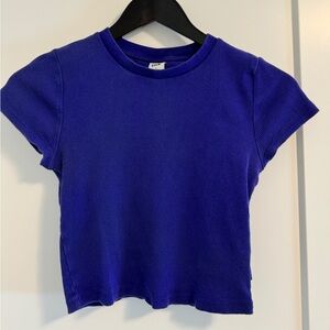 TNA Ribbed Crop Top, size M, indigo Color